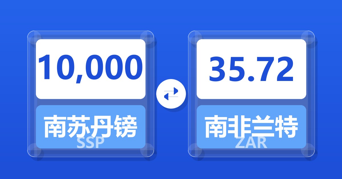 10,000南苏丹镑兑南非兰特