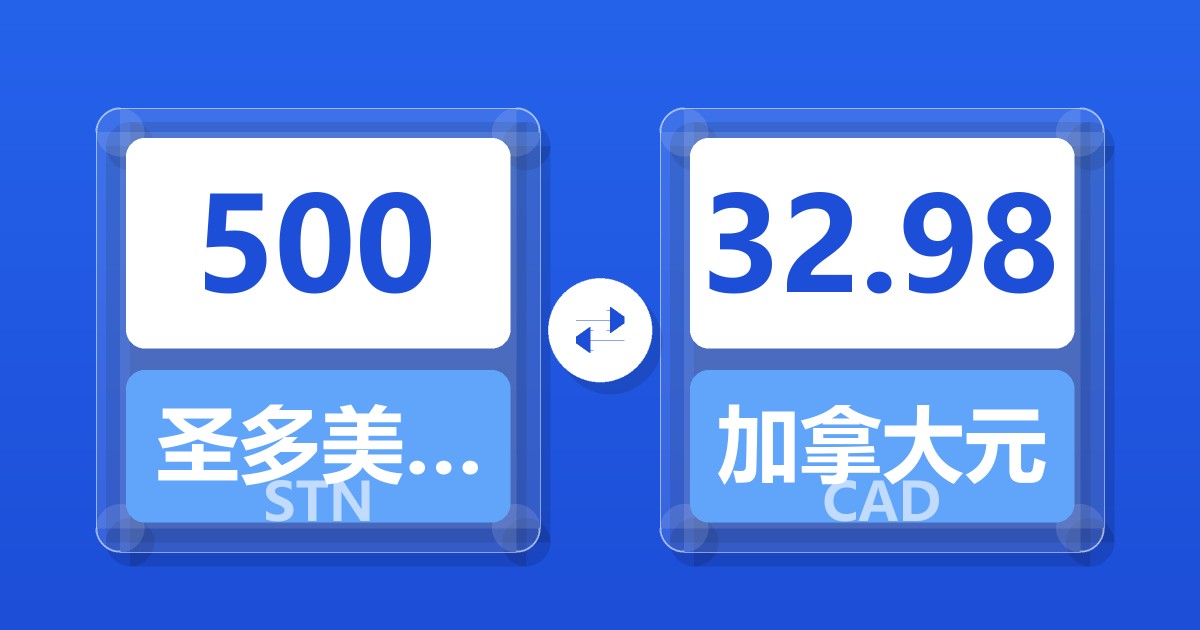 500圣多美和普林西比多布拉兑加拿大元