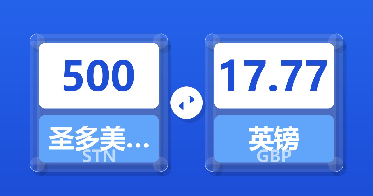 500圣多美和普林西比多布拉兑英镑