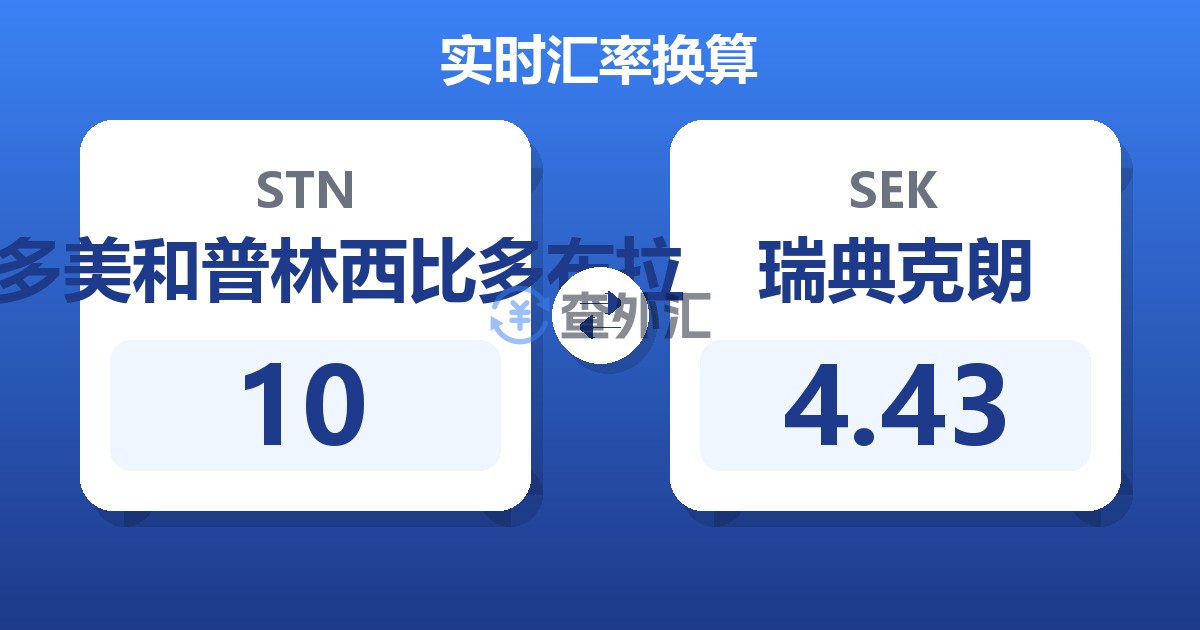 10圣多美和普林西比多布拉兑瑞典克朗