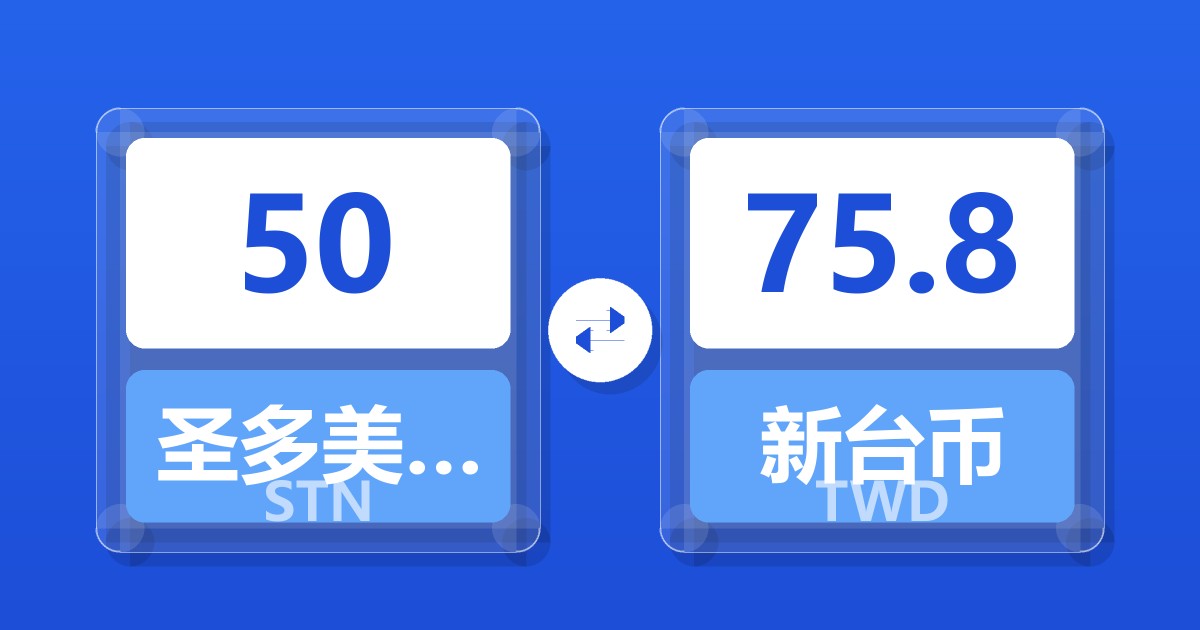 50圣多美和普林西比多布拉兑新台币