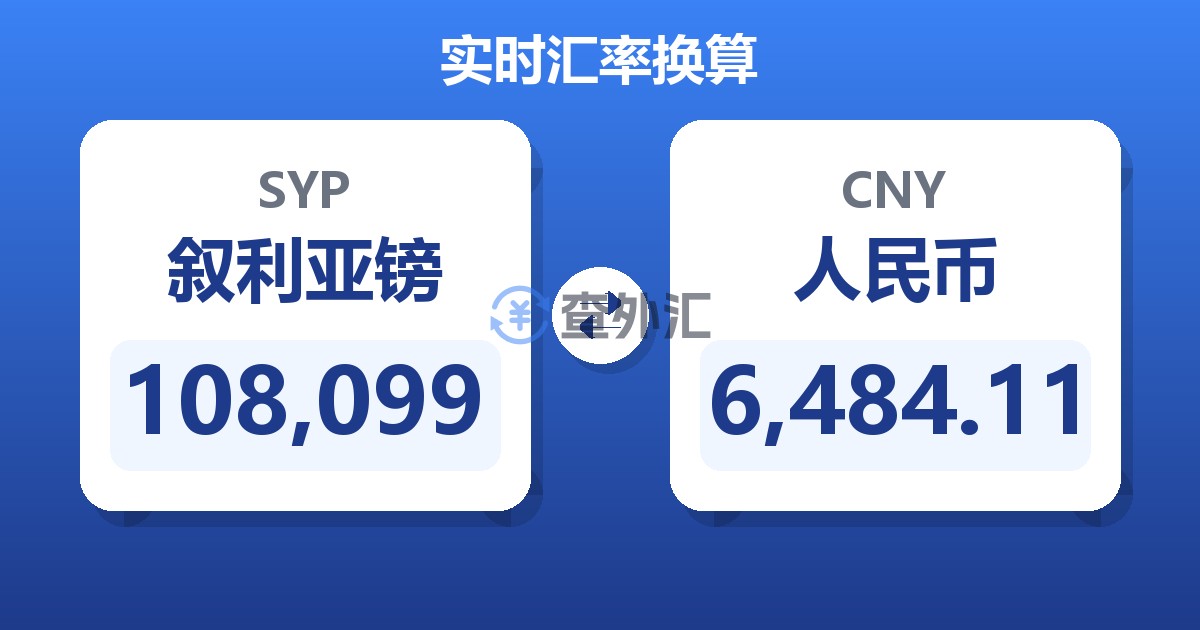 108,099叙利亚镑兑人民币