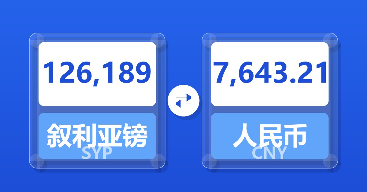126,189叙利亚镑兑人民币