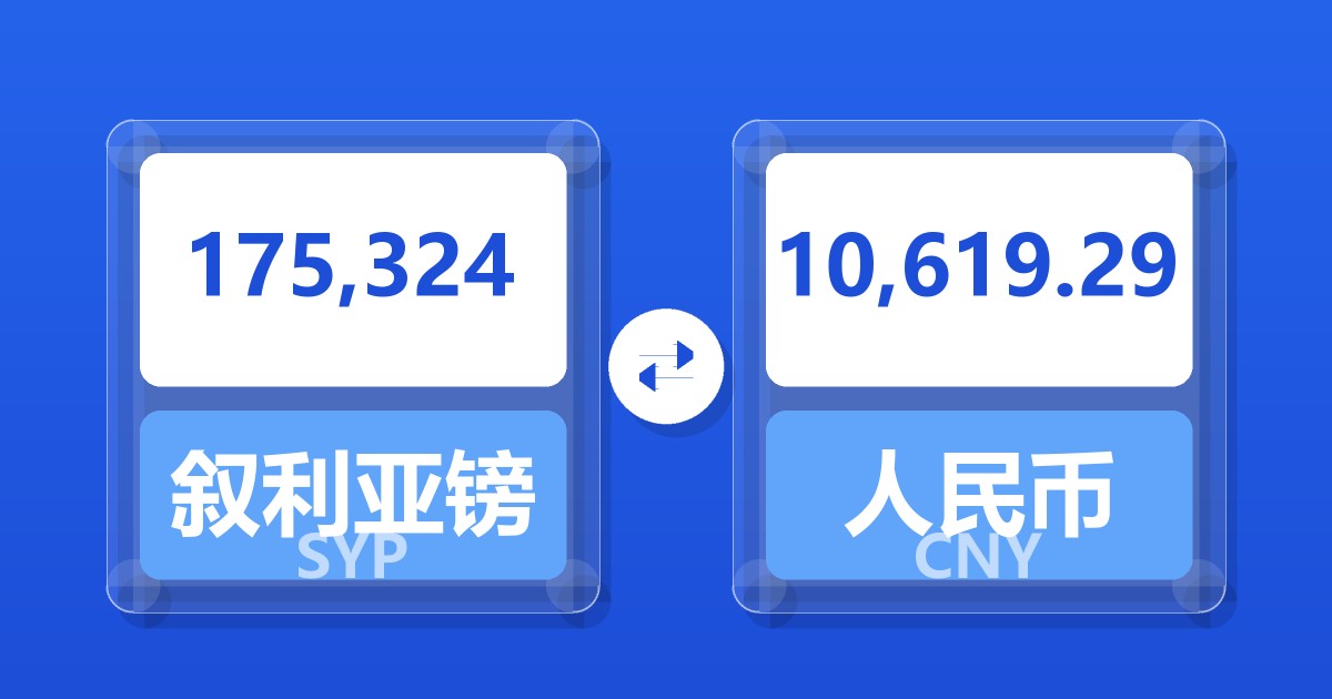 175,324叙利亚镑兑人民币