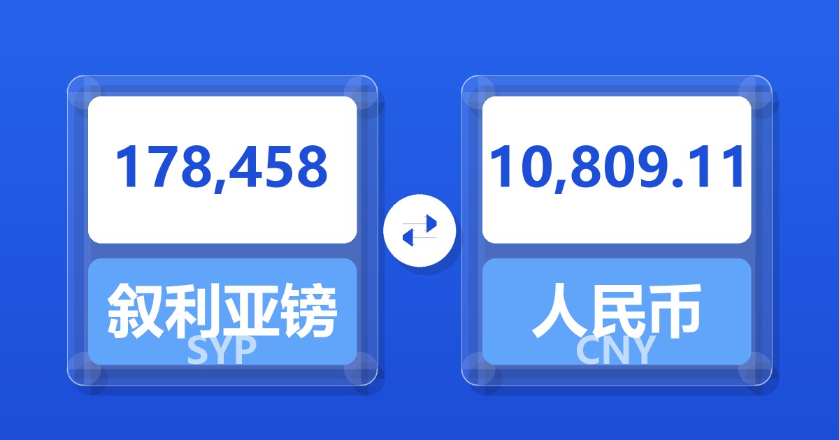 178,458叙利亚镑兑人民币