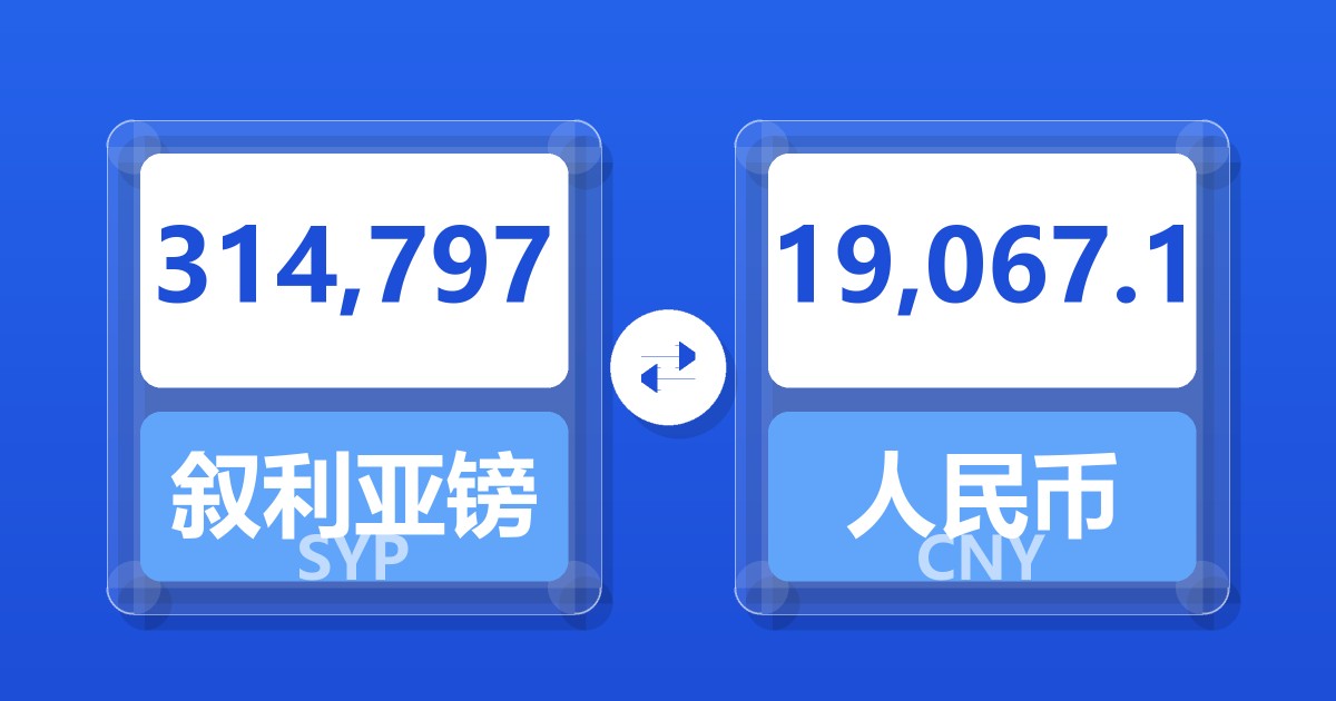 314,797叙利亚镑兑人民币