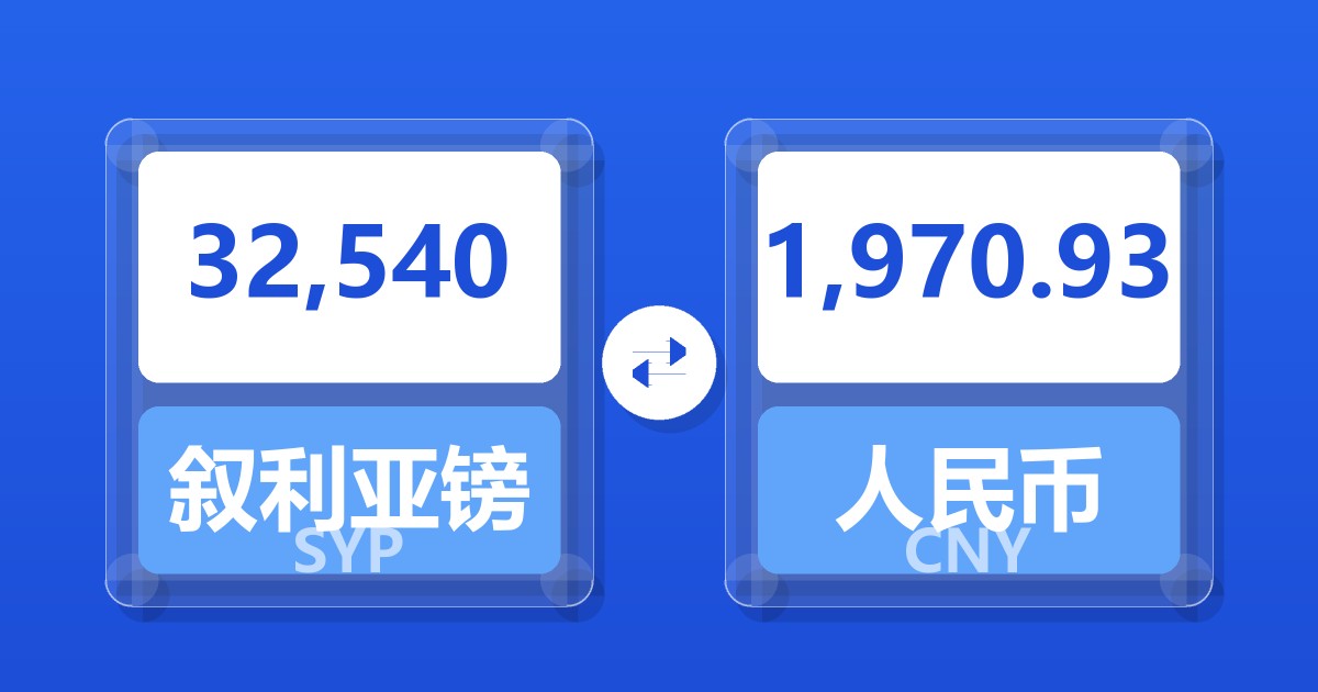 32,540叙利亚镑兑人民币