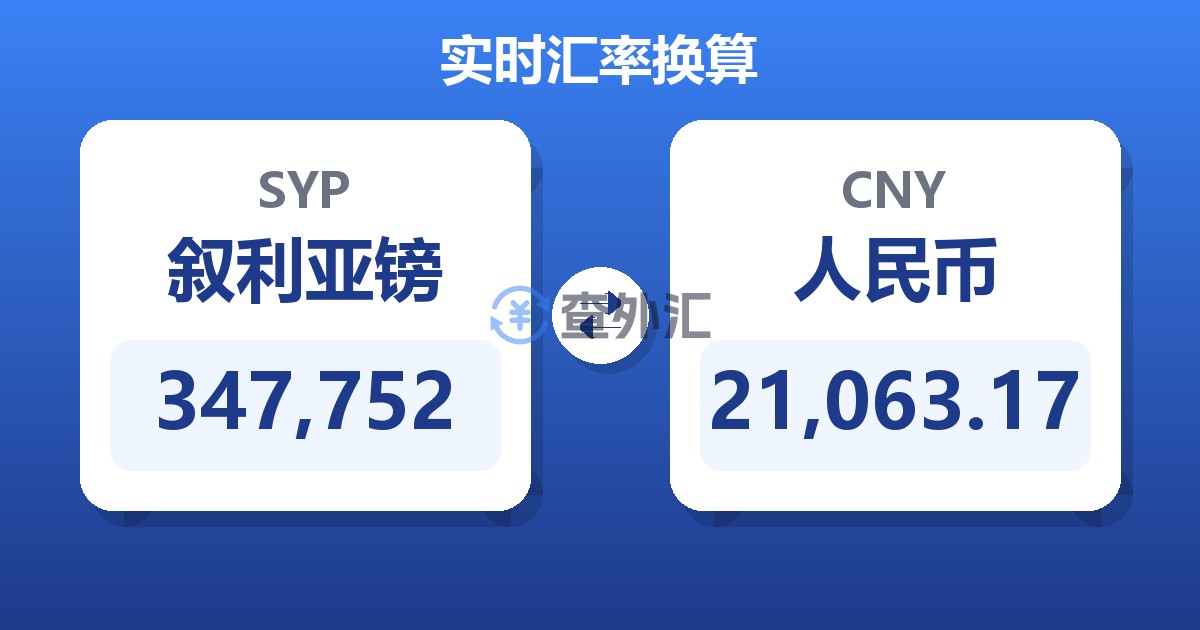 347,752叙利亚镑兑人民币