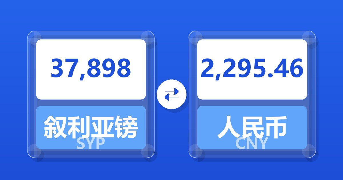 37,898叙利亚镑兑人民币