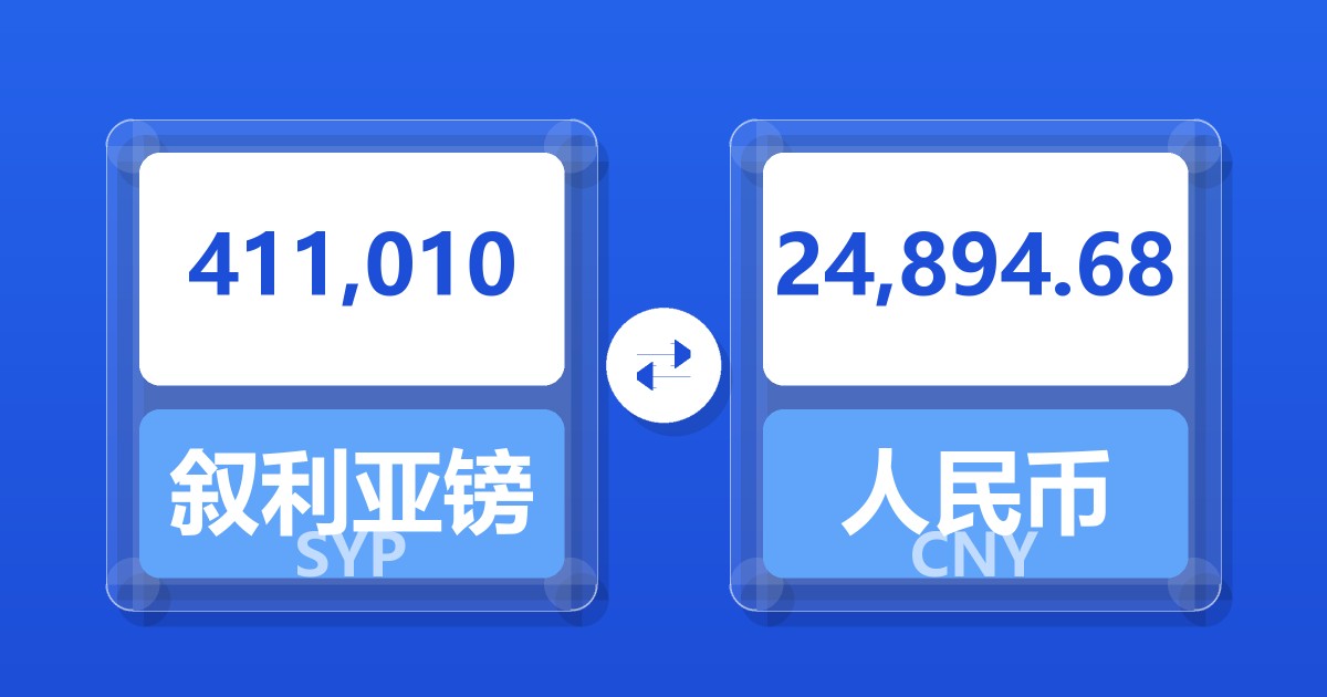 411,010叙利亚镑兑人民币