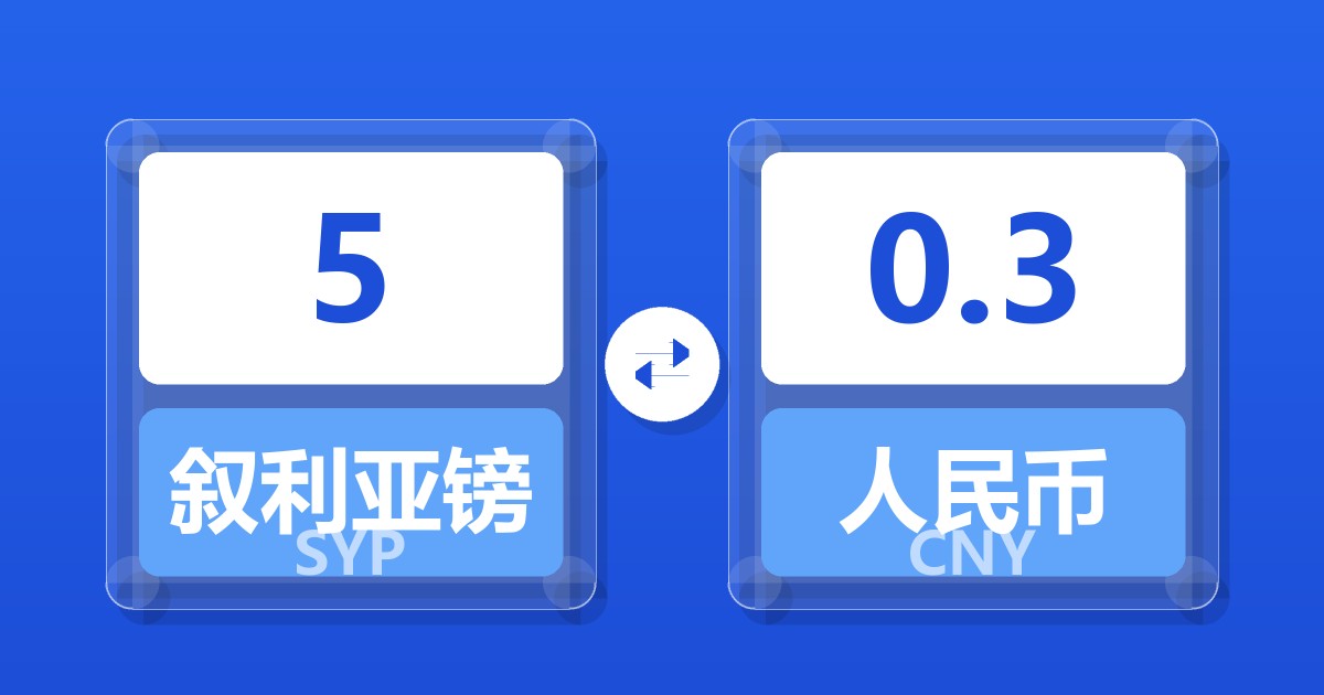 5叙利亚镑兑人民币