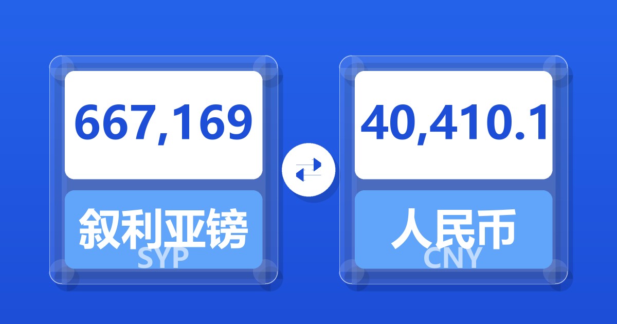 667,169叙利亚镑兑人民币