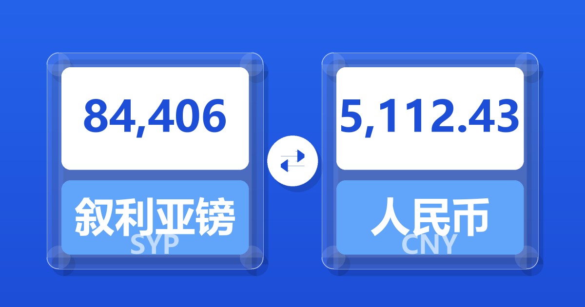 84,406叙利亚镑兑人民币