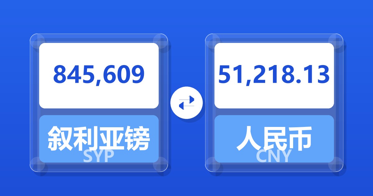 845,609叙利亚镑兑人民币