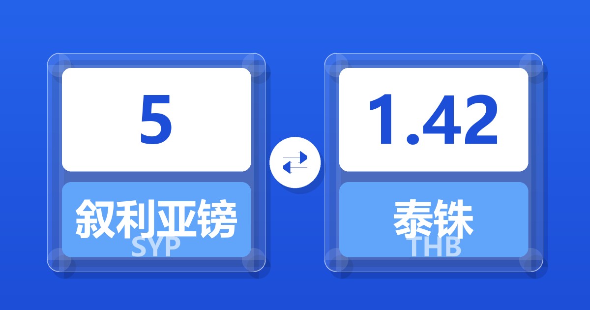 5叙利亚镑兑泰铢