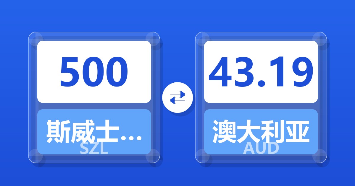 500斯威士兰里兰吉尼兑澳大利亚元