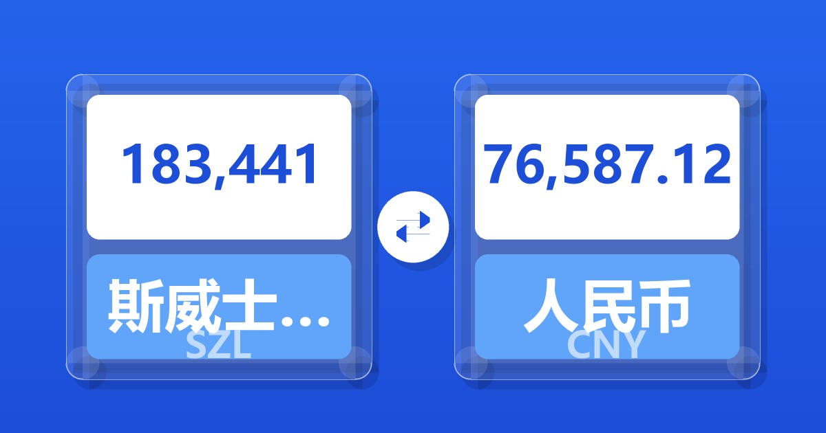 183,441斯威士兰里兰吉尼兑人民币