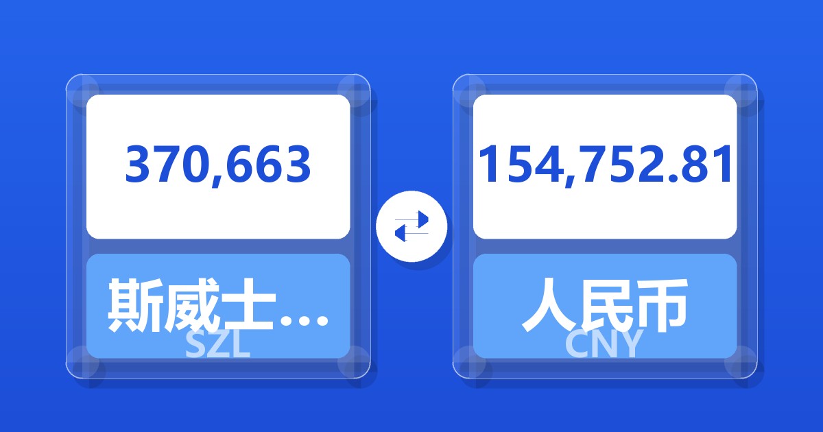 370,663斯威士兰里兰吉尼兑人民币