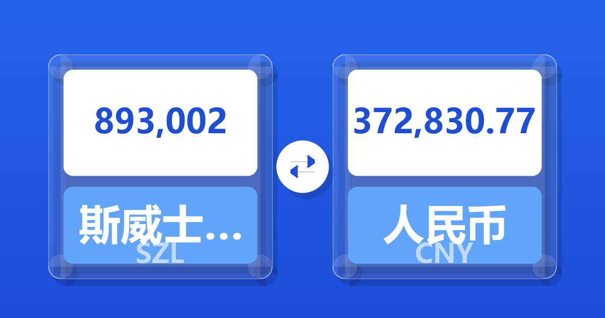 893,002斯威士兰里兰吉尼兑人民币