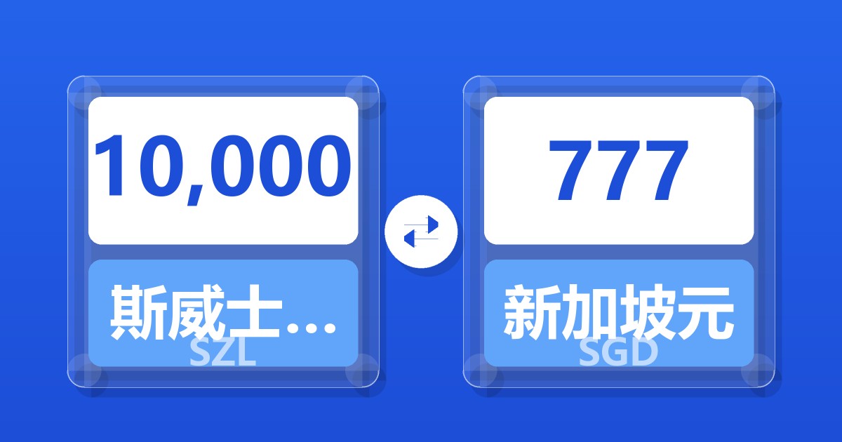 10,000斯威士兰里兰吉尼兑新加坡元