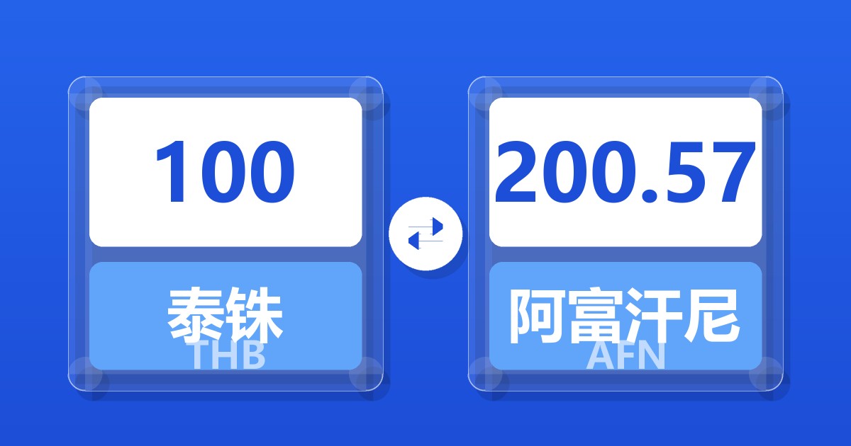 100泰铢兑阿富汗尼