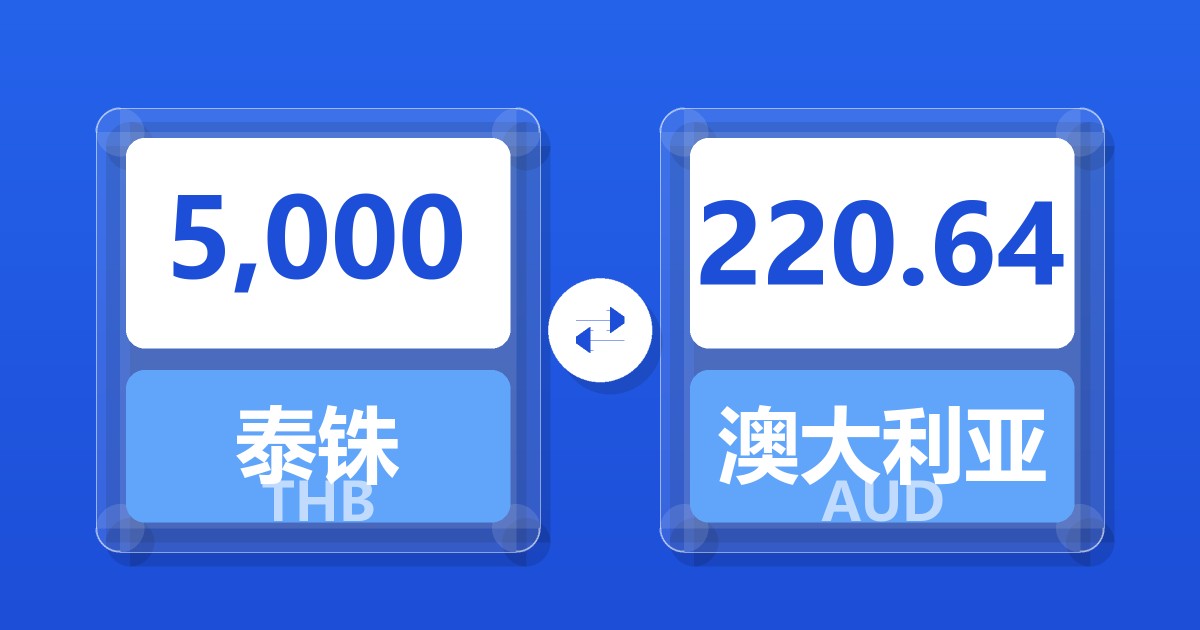 5,000泰铢兑澳大利亚元