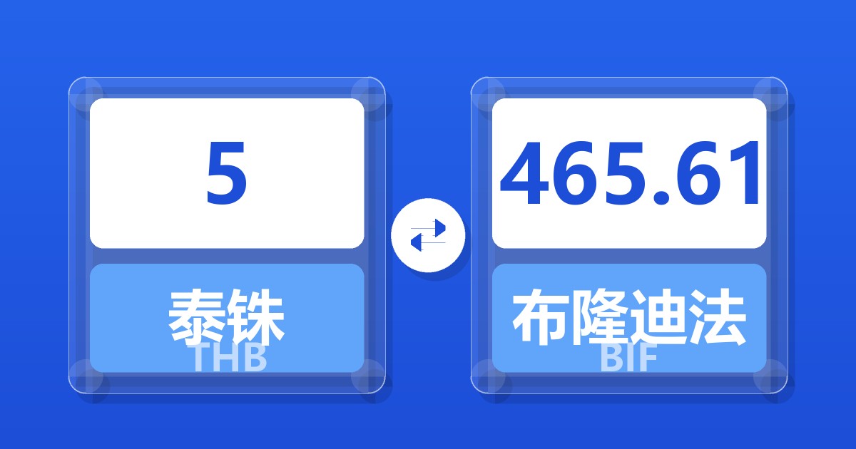 5泰铢兑布隆迪法郎