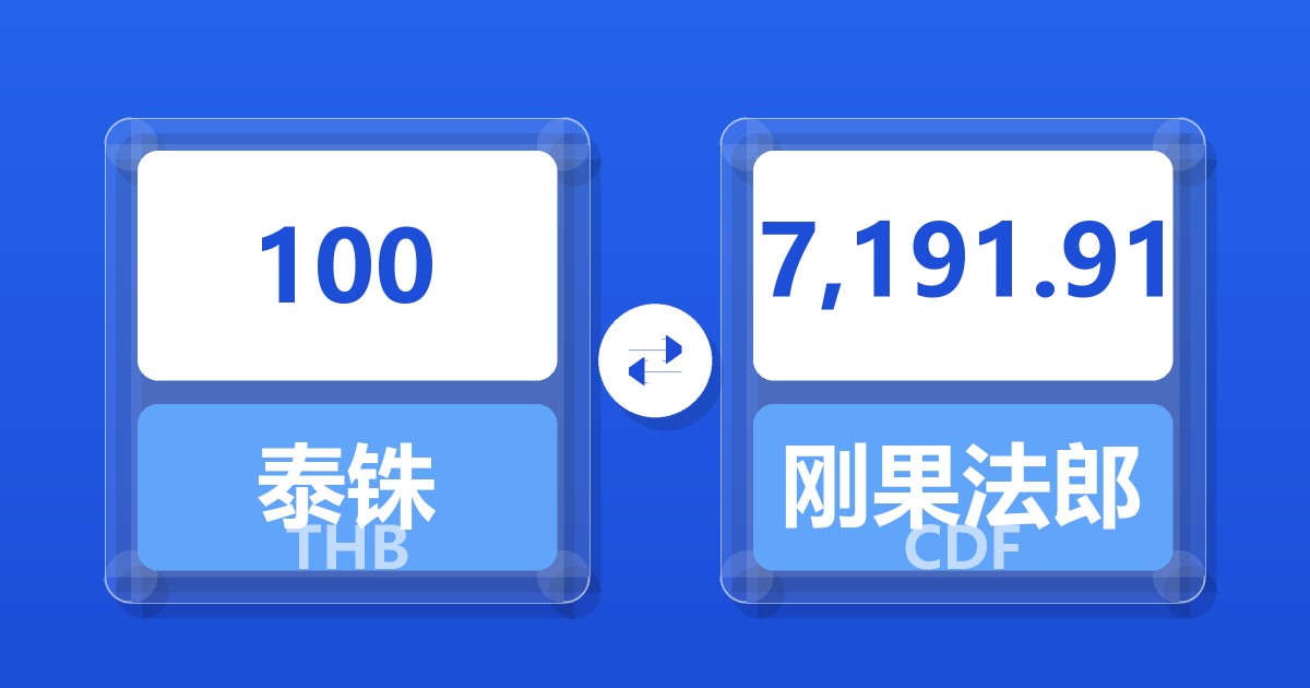 100泰铢兑刚果法郎