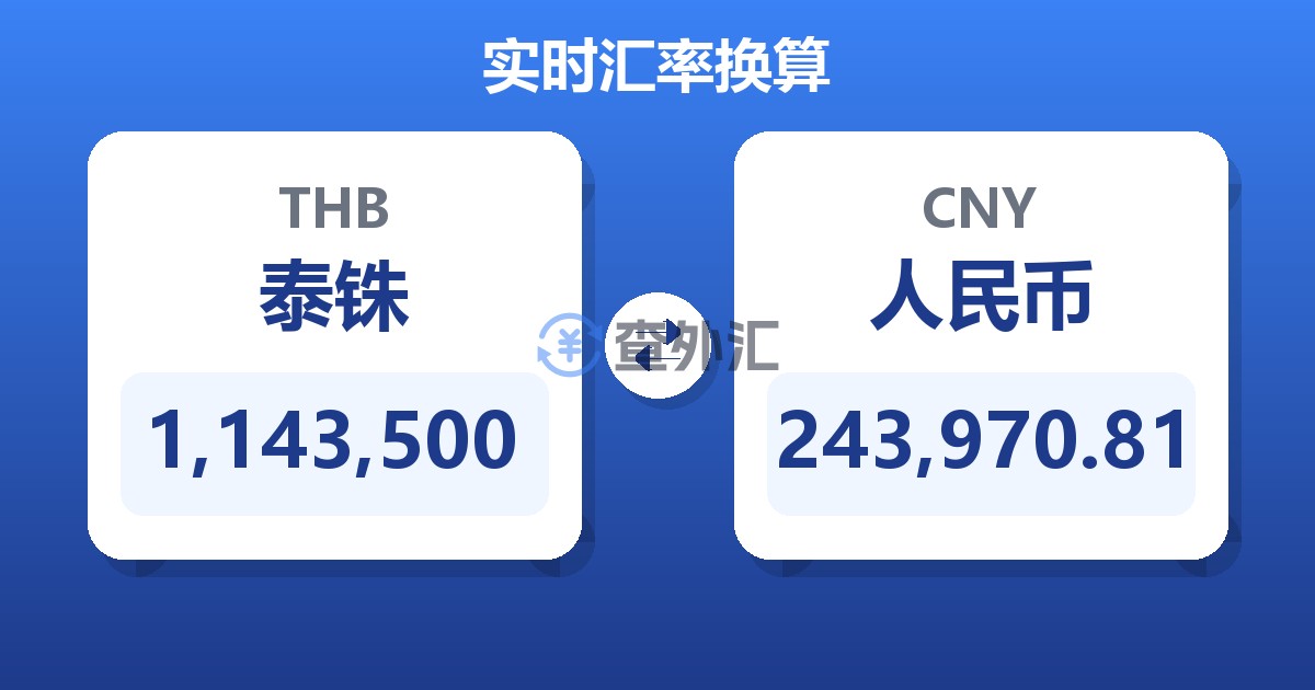 1,143,500泰铢兑人民币