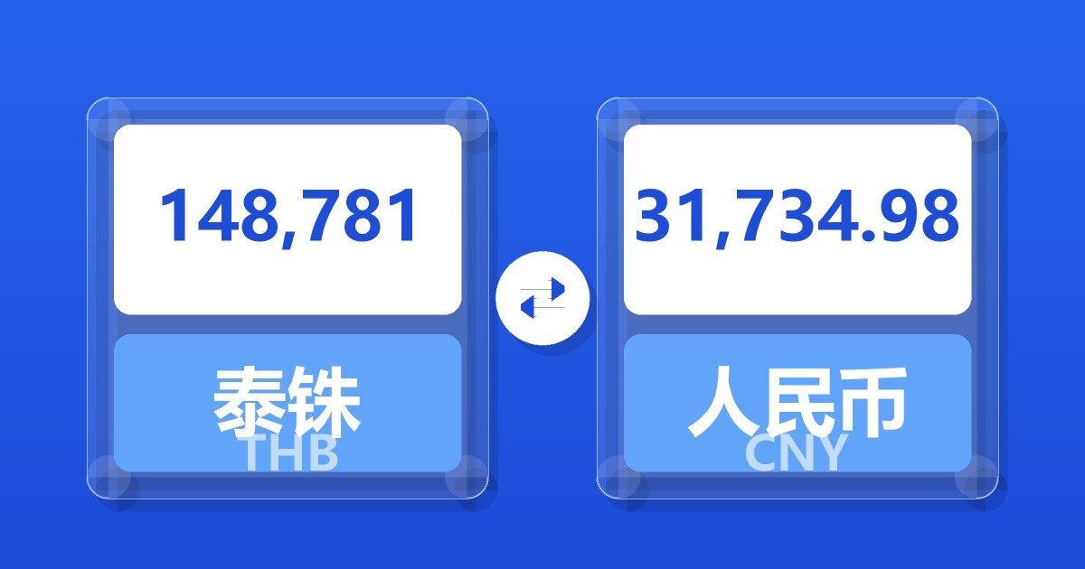 148,781泰铢兑人民币