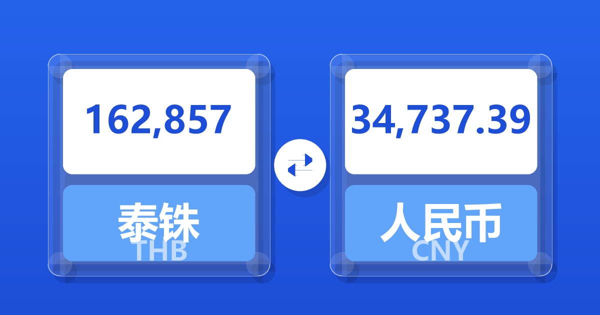 162,857泰铢兑人民币