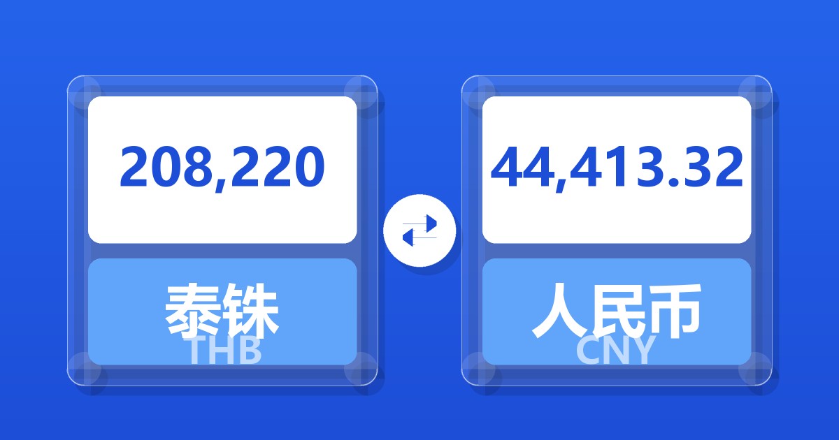 208,220泰铢兑人民币