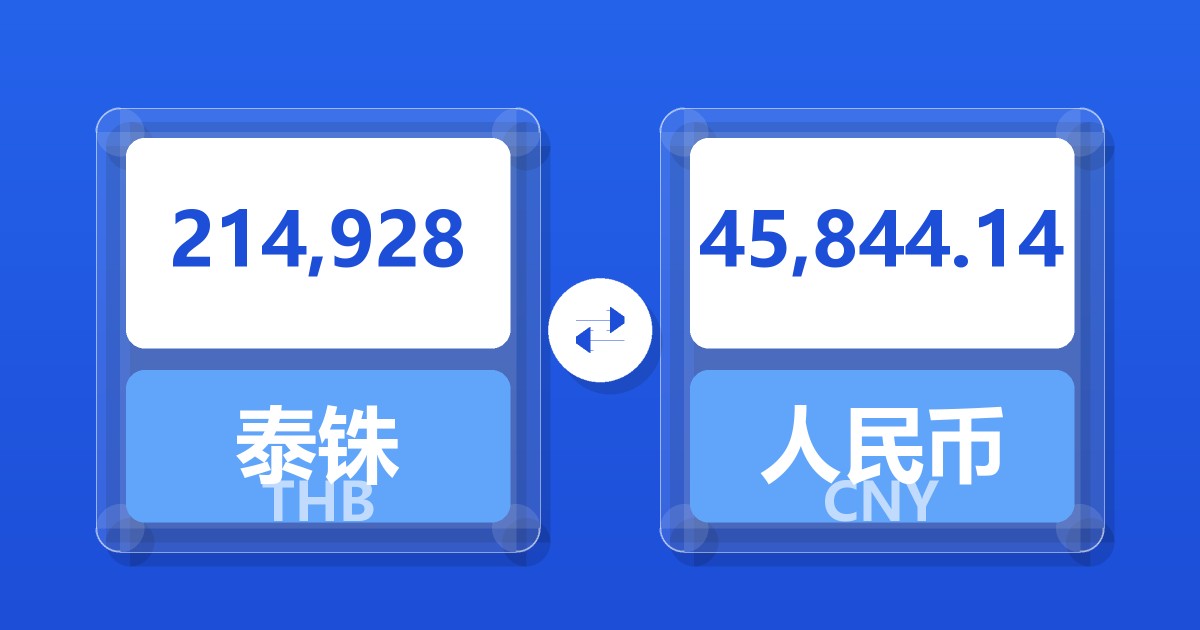 214,928泰铢兑人民币