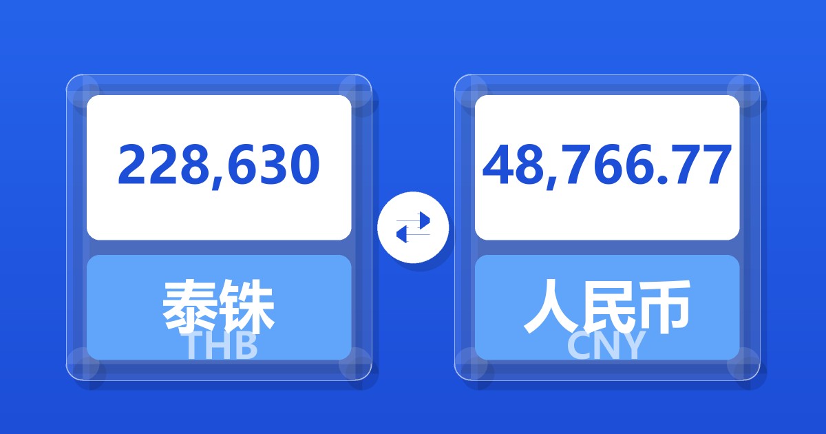 228,630泰铢兑人民币
