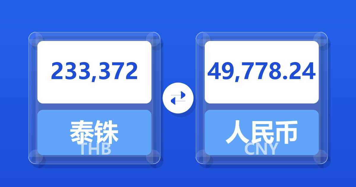 233,372泰铢兑人民币