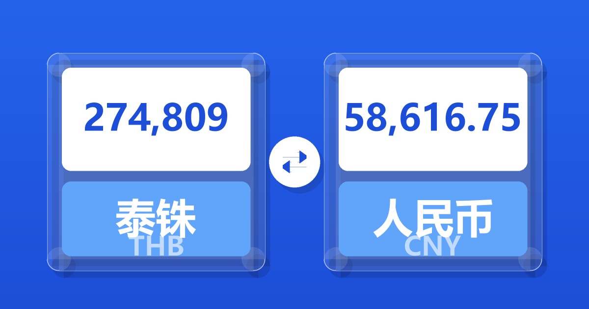 274,809泰铢兑人民币