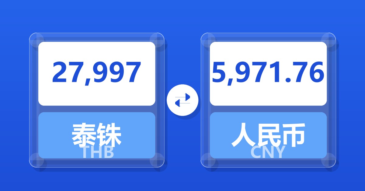 27,997泰铢兑人民币