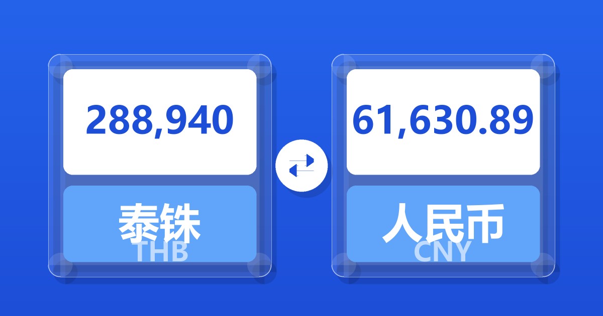 288,940泰铢兑人民币