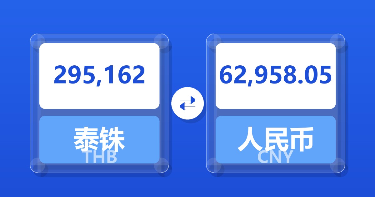 295,162泰铢兑人民币