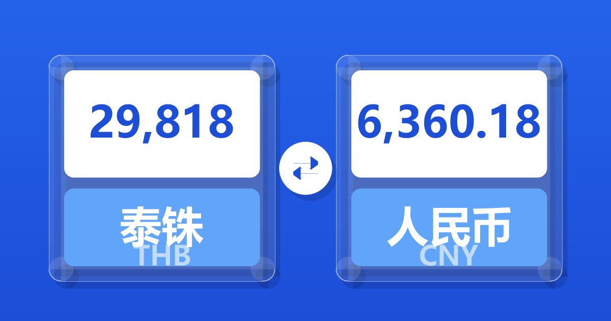 29,818泰铢兑人民币