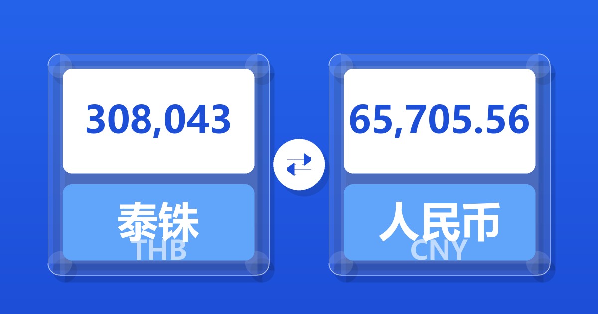 308,043泰铢兑人民币