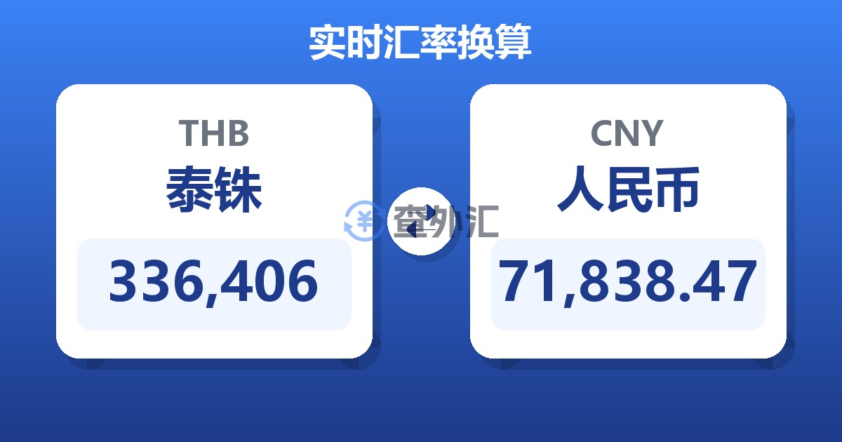 336,406泰铢兑人民币