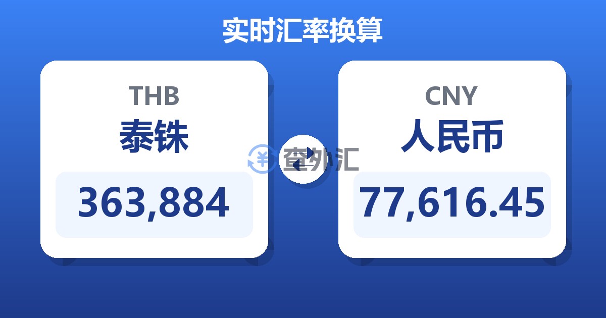 363,884泰铢兑人民币