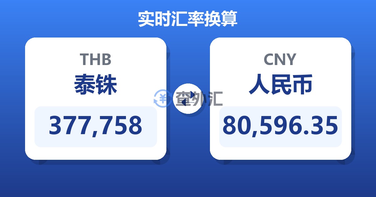 377,758泰铢兑人民币