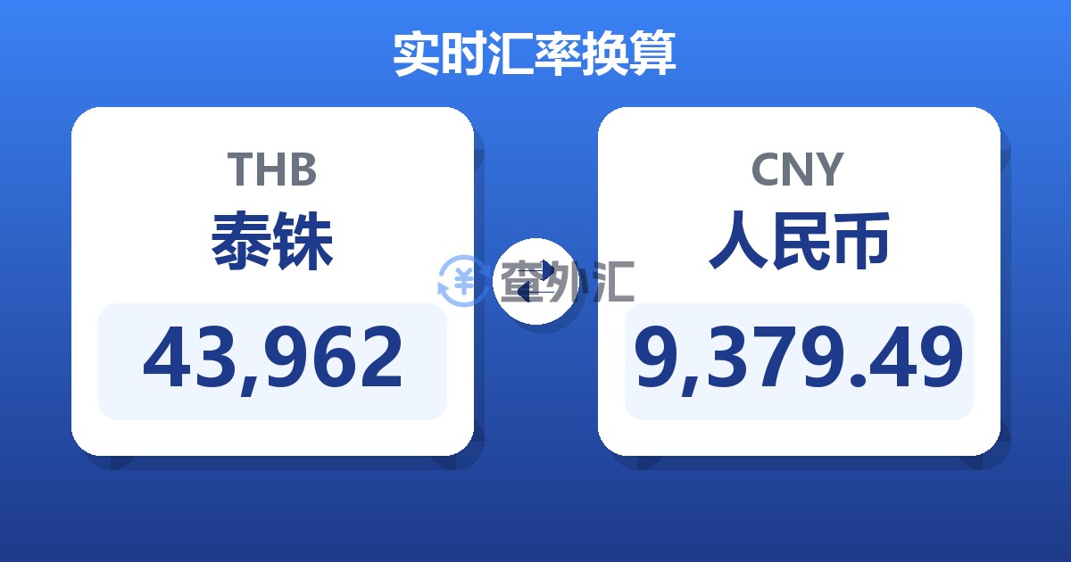 43,962泰铢兑人民币