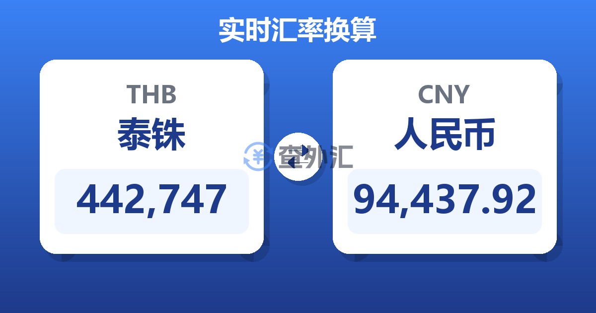 442,747泰铢兑人民币