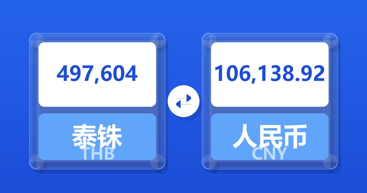 497,604泰铢兑人民币