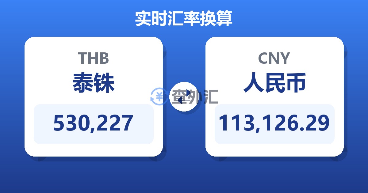 530,227泰铢兑人民币