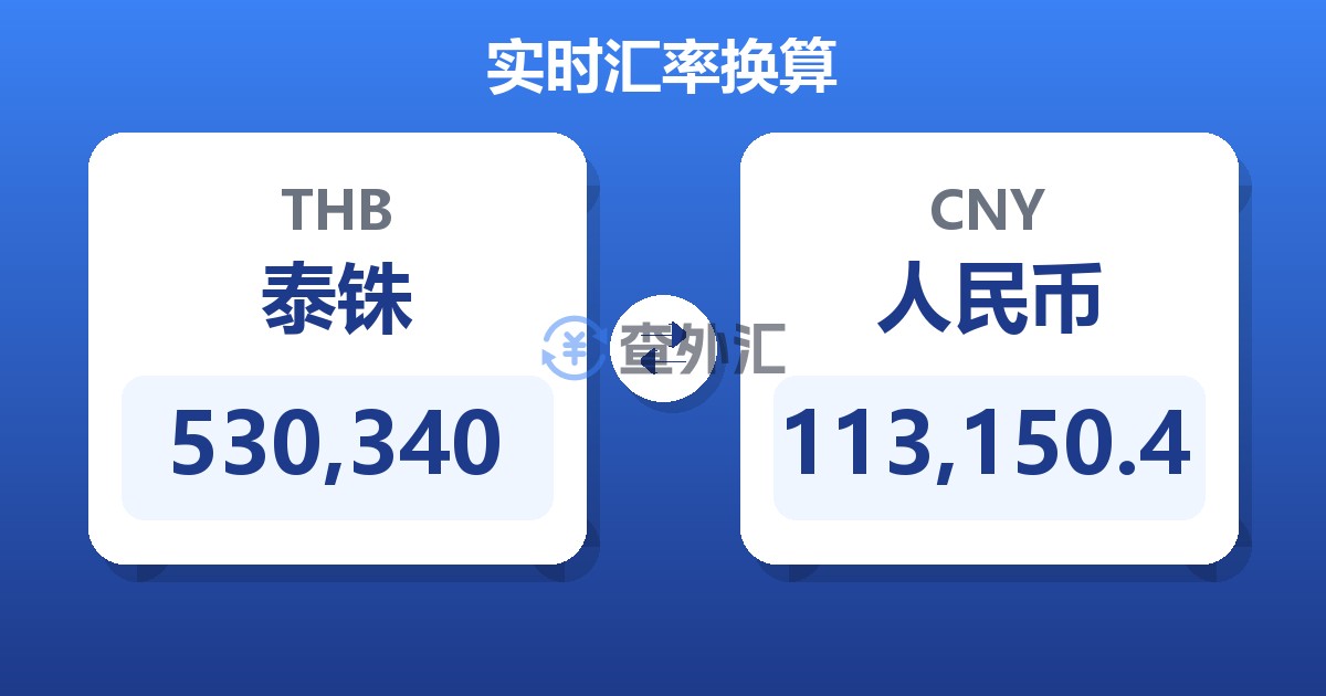 530,340泰铢兑人民币