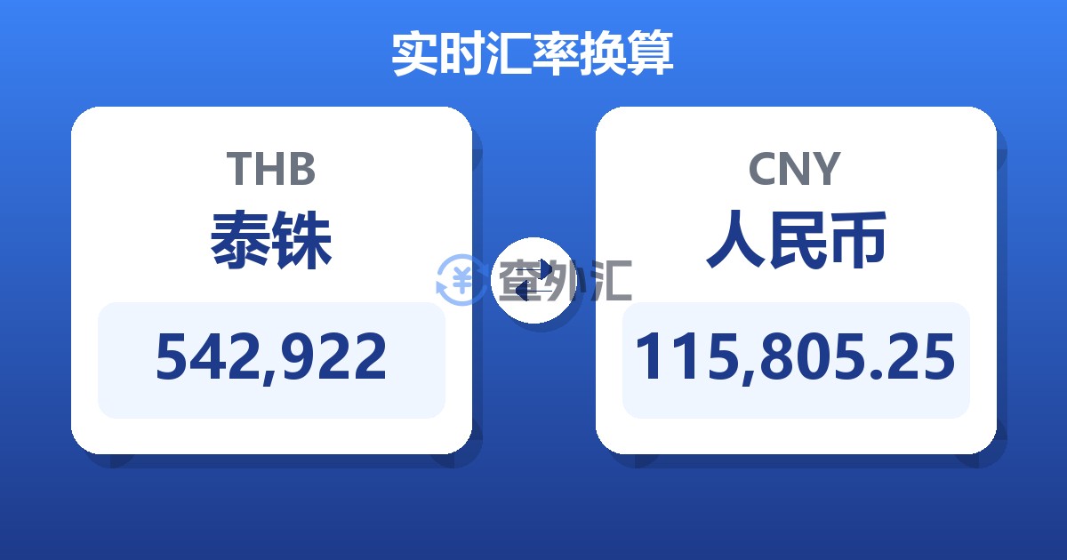 542,922泰铢兑人民币